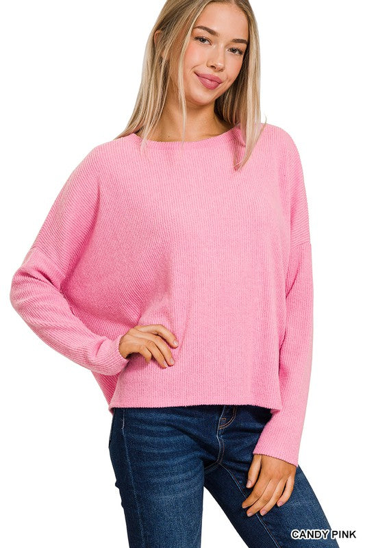 Ribbed Dolman Sweater