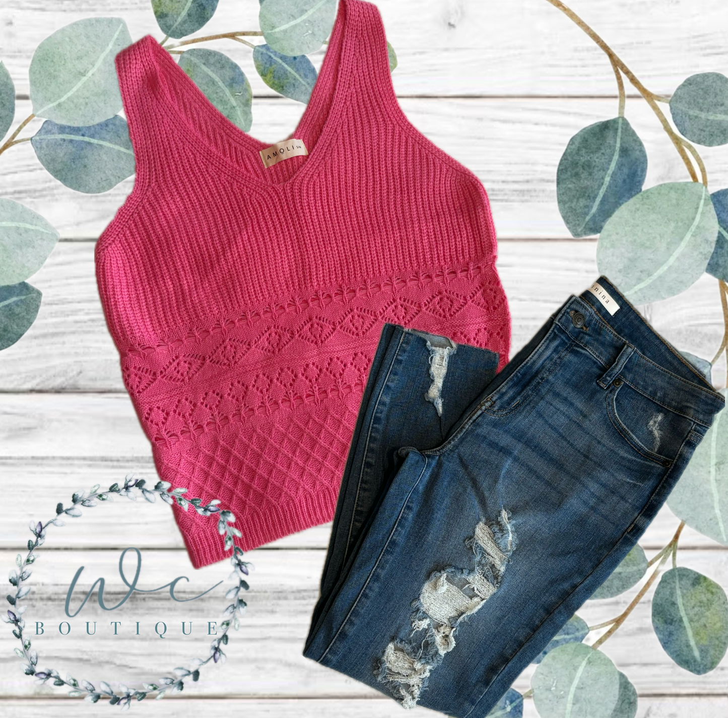 Neon Pink Crocheted Tank